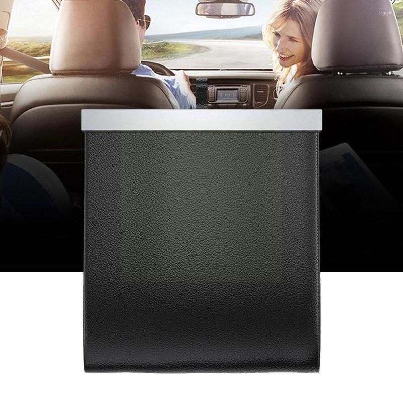 

Interior Accessories 1Pcs Car Garbage Bag Waterproof Magnetic Adsorption Seat Leather Storage Pocket Trash Hanging Can Back Leak-proof G4B3
