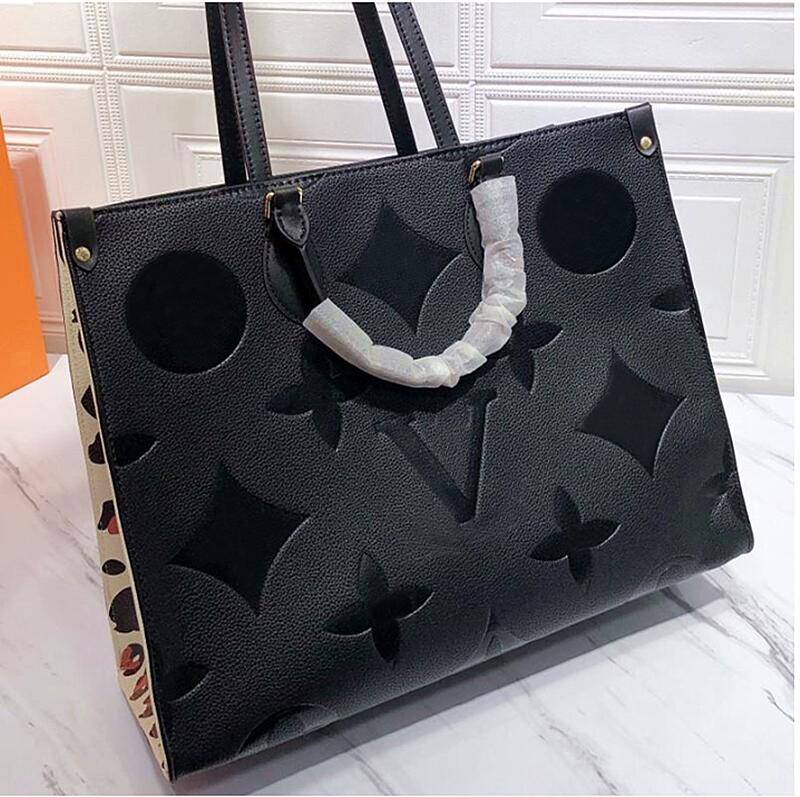 

Luxurys Designers Handbag Onthego MM Women Bags Messenger Tote Louiseitys Handbags viutonity Ladies Shoulder Bag Leather Diamond Cross Body Female Purse on The Go, Black