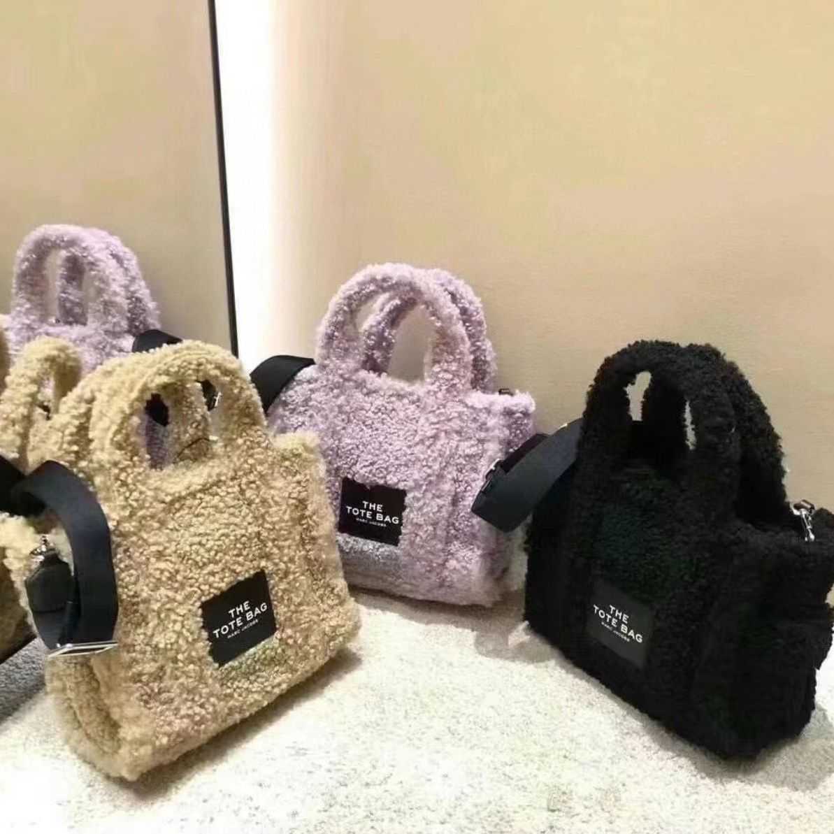 

Designer Luxury Bags Marc's Jacob Tote Fashion Handbags New Teddy Plush Mini One Shoulder Cross Hand High Quality Single Shoulder T6HW, Purple/new