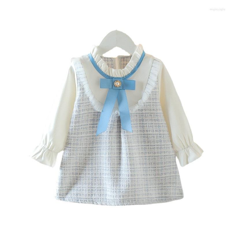 

Girl Dresses Girls 2022 Spring Autumn Dress Little Net Celebrities Small Fragrance Princess Fake 2 Pieces, Photo color