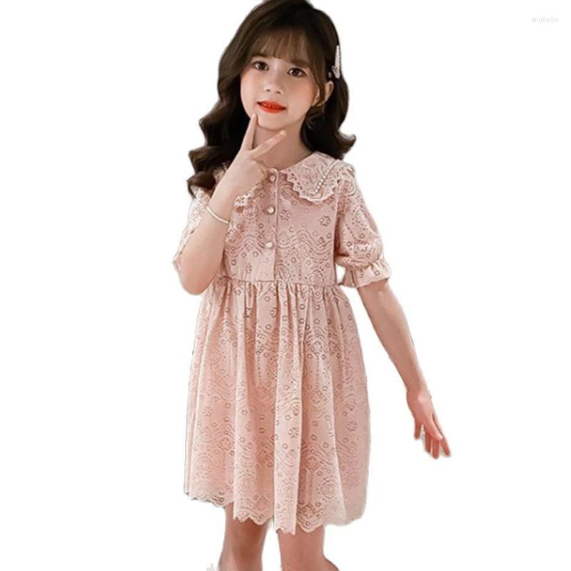 

Girl Dresses Summer Dress Solid Color Girls Lace Floral Kids Casual Style Costumes 6 8 10 12 14, 04a4735-2