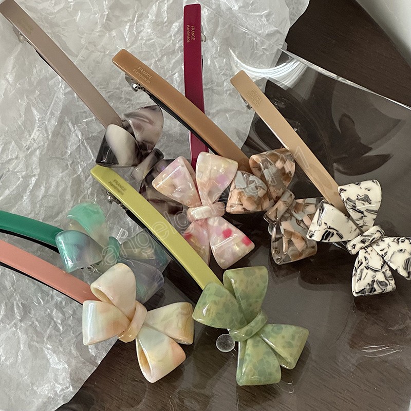

Woman Three-dimensional Bow Acetate Hair Clips Ladies Hairpins Bangclip Headwear Barrettes Side Clip French Clips, Mixed color