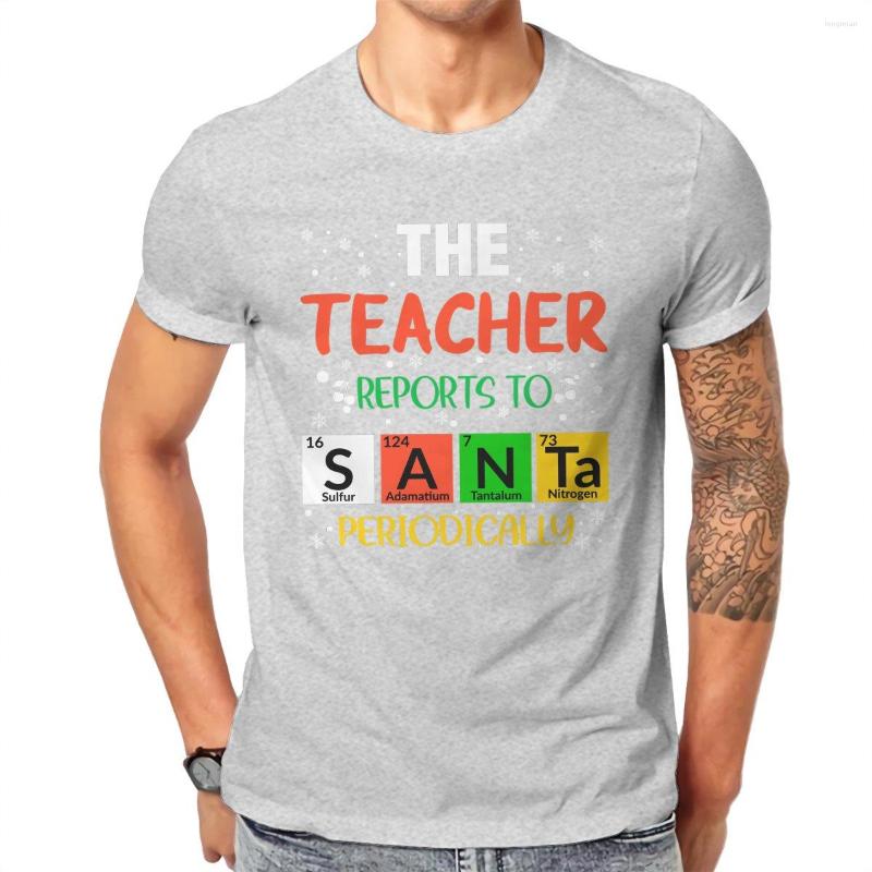 

Men's T Shirts Wholesale Summer The Teacher Reports To Santa Periodically Couples Short Sleeve Cotton Women Style 08, Blue