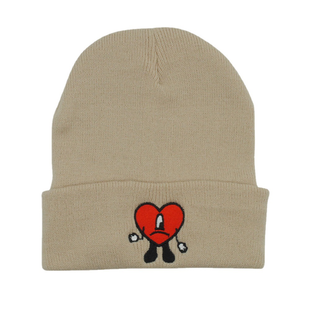 

Fashion Embroidery Knitted Beanie/Skull Caps European Autumn and Winter Warm Wool Hat for Men Women AC497, Black