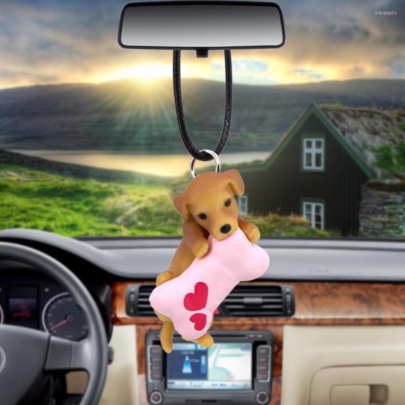 

Interior Decorations Car Pendant Cute Bone Dog Rearview Mirror Decoration Hanging Charm Ornaments Automobiles Accessories Holiday Gifts