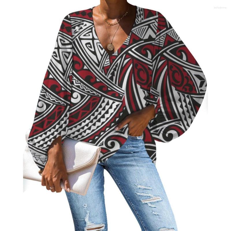 

Women's Blouses HYCOOL Polynesian Traditional Tribal Women Tops Stylish Clothing Fall Autumn Chiffon Blouse Woman Ladies Cloth, Dz-b2