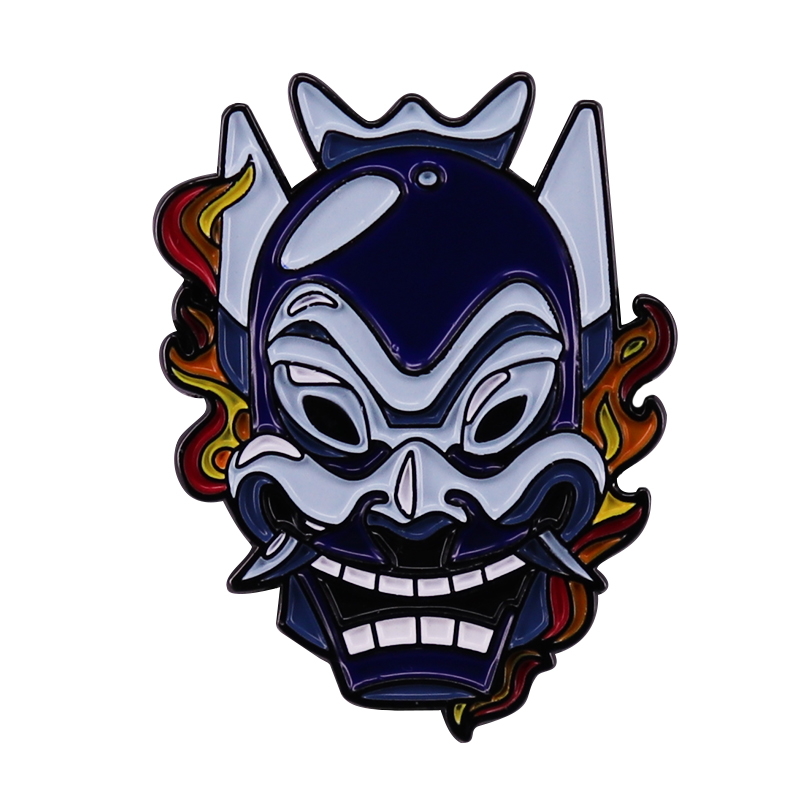 

Avatar Last Airbender Prince Zuko Spirit Kabuki Enamel Brooch Pins Badge Lapel Pin Alloy Metal Fashion Jewelry Accessories Gifts, As picture