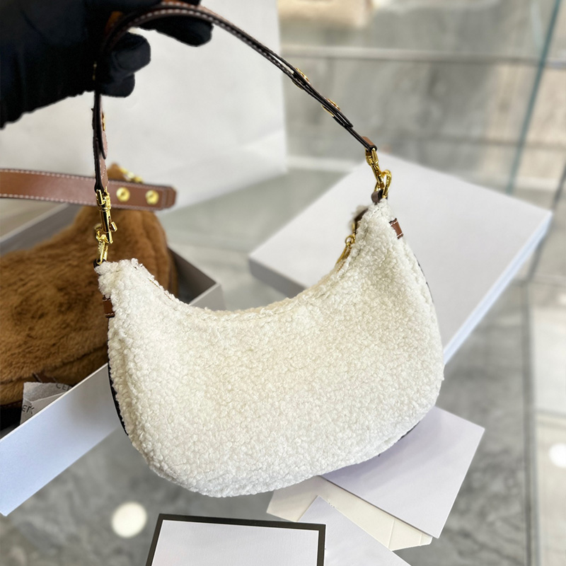 Mode velours côtelé sous-axillaire portefeuille Designers sac axillaire pochette sacs femmes demi-lune sac à main porte-monnaie sac à bandoulière