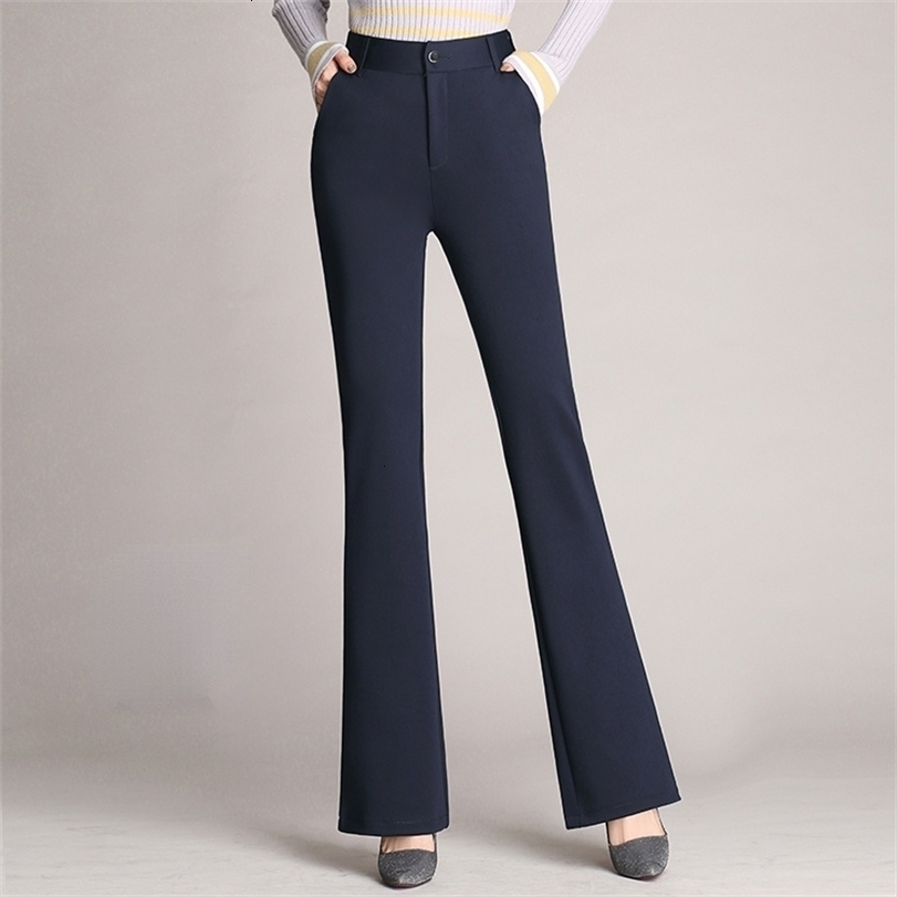 

Womens Pants Capris Harem Trousers Large Size Flared Straight High Waist Work S4XL 221113, Black