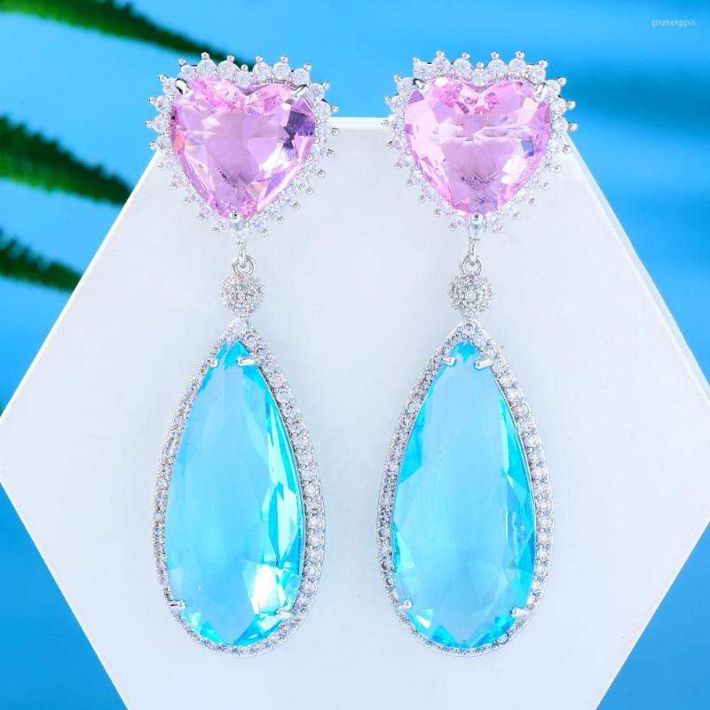 

Dangle Earrings Jimbora DIY Shiny CZ For Women Bridal Wedding Girl Daily Surper Jewelry High Quality Romantic Summer