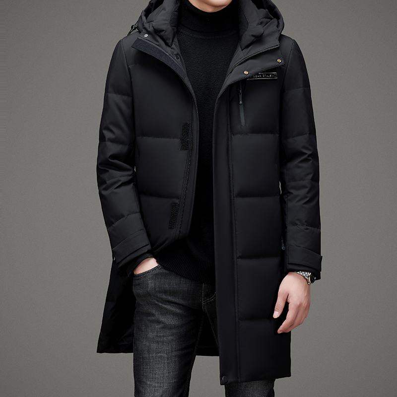 

Men's Down Parkas Men's Lengthened Hooded Down Jacket Winter Thickened Warm Parka Waterproof Windproof Jacket Plus Size M4XL 221111, Red