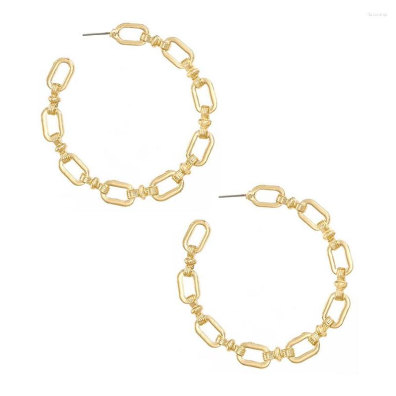 

Hoop Earrings 2022 Fashion Women Geometric Simple Copper Plating 18K Real Gold Sexy Party Earring Jewerly