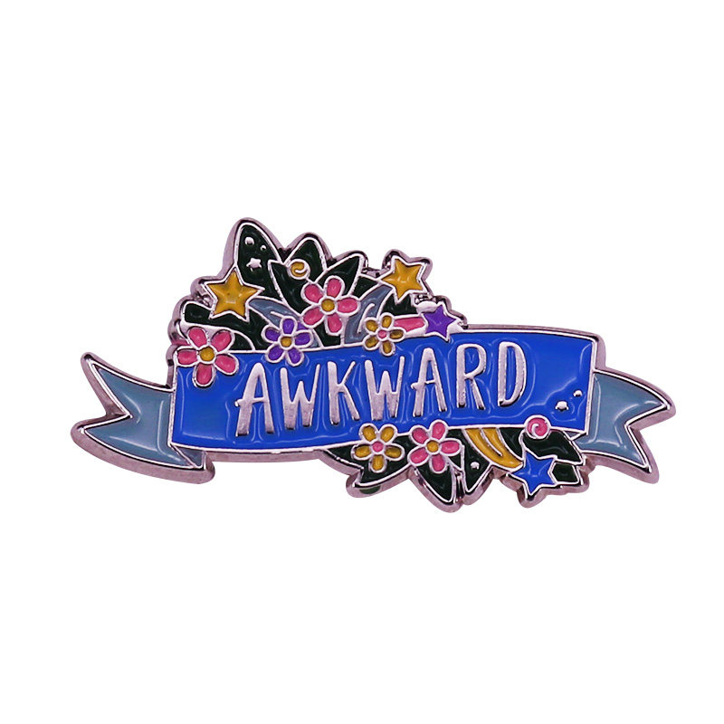

A pretty little enamel pin for all those awkward souls out there, As picture