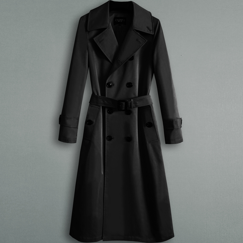 

Men's Jackets Luxury Men Double Breasted Party Trench Coat Business Casual Classic Male Windbreaker Jackets British Fashion Vintage Overcoat 221014, Black