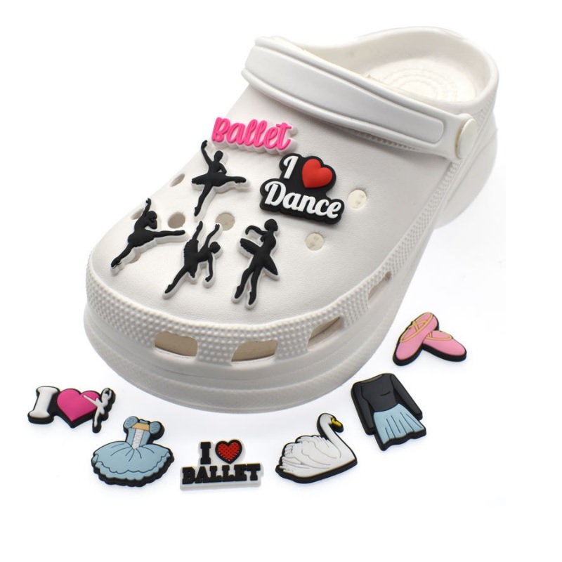 

custom pink croc shoe charms pvc hole garden shoe flower decoration buckle for clog bracelet wristband ballet dance girl gift styles