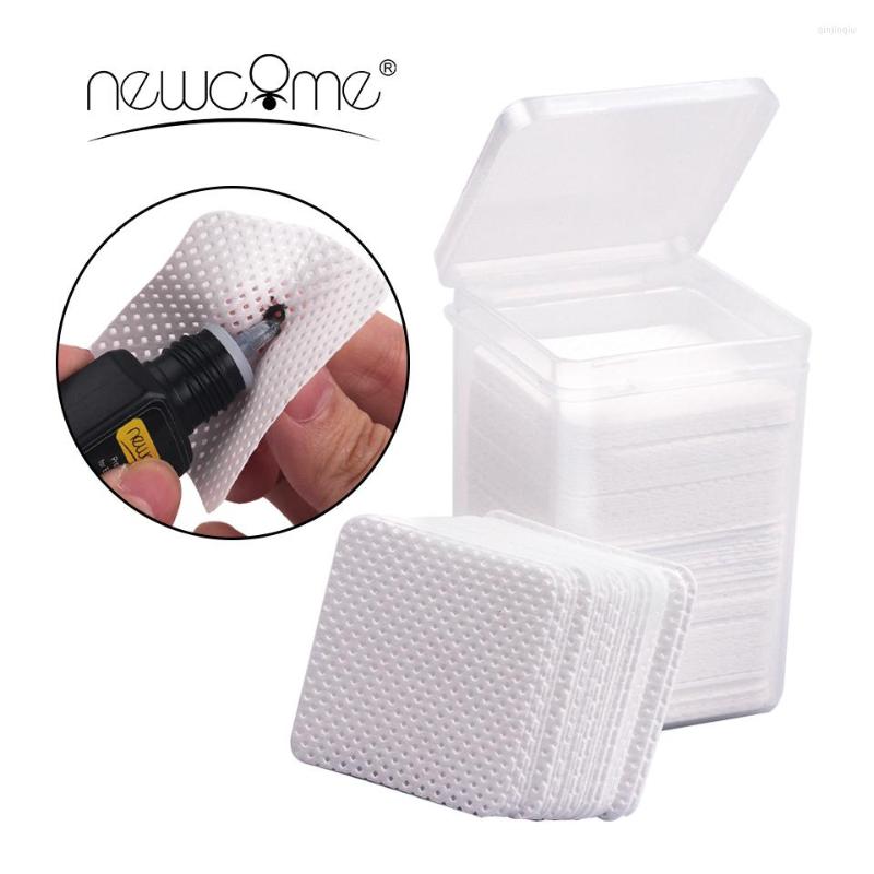 

False Eyelashes 200pcs Eyelash Extension Glue Remover Cotton Pads Lint-Free Non-woven Paper Grafting Bottle Mouth Cleaning Tools