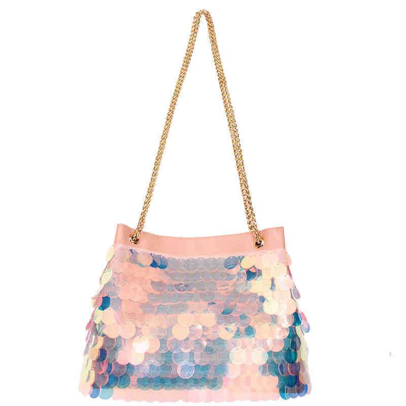 

Evening Bags Ins Super Fire Bag Women New Fashion Sequin Chic Chain Bag Girl Tot Women's Diagonal Shoulder Bag 220901, Mirage black