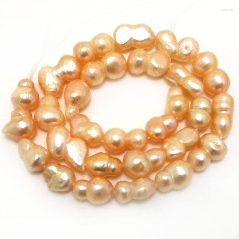 

Choker 16 Inches 9-10mm Natrual Pink Peanut Shaped Baroque Pearl Loose Strand