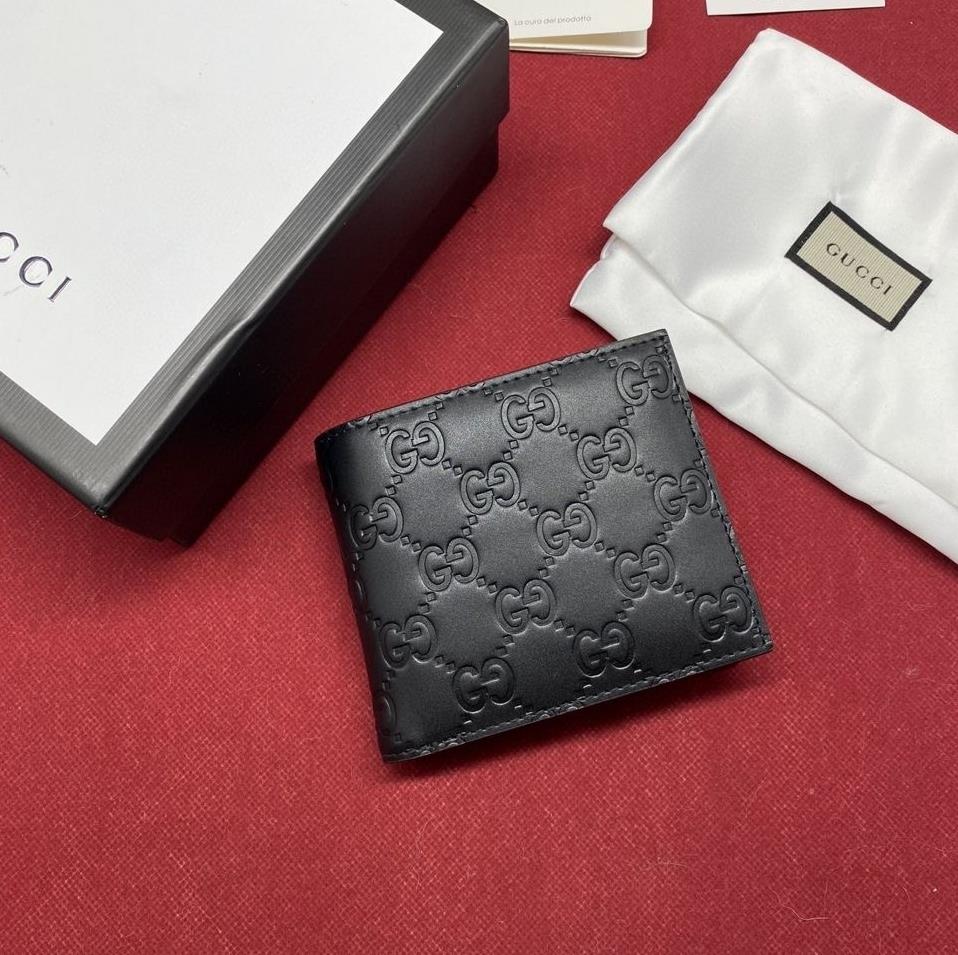 

embossing guccie quality double G bee decorating gucci wallet leather men card holder fashion coin purse classic change purses with box Louis Vuitton LV, A+