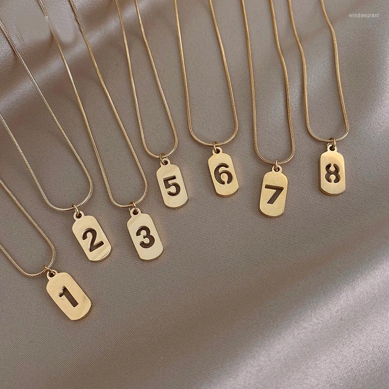 

Choker 2022 Classic Lucky Number Pendant Titanium Steel Short Necklace For Woman Fashion Jewelry Party Girl's Sexy Clavicle Chain