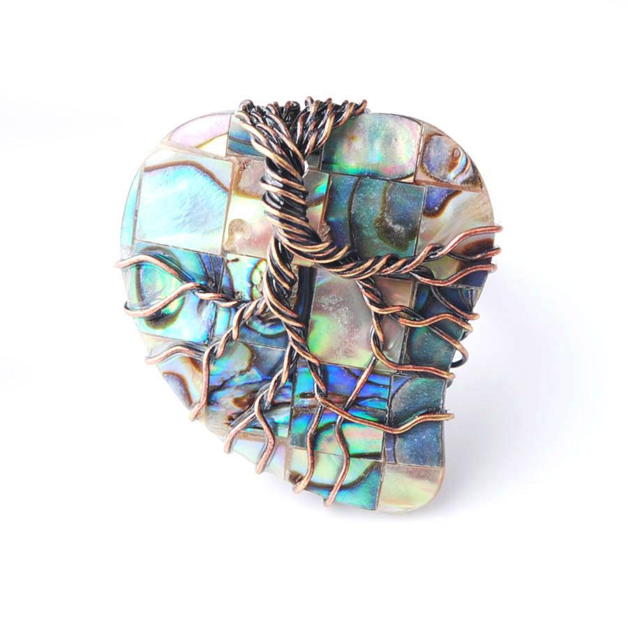 

Solitaire Ring Antique Rings Finger Jewelry Heart Natural Abalone Shell Bead Wire Wrapped Tree Of Life Adjustable W9315 Drop Delivery Dhrmw