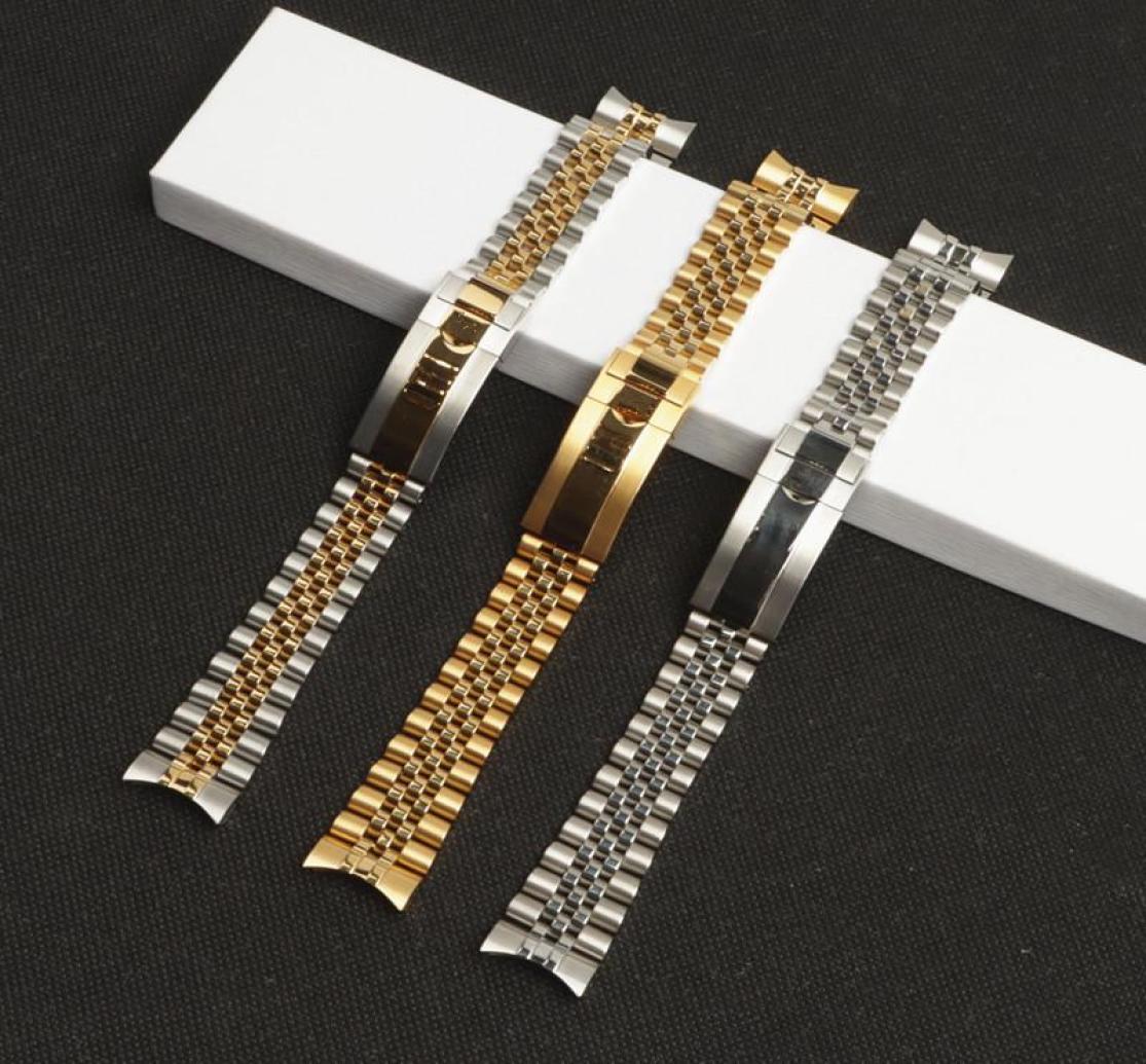 

Watch Bands Brand 20mm Silver Gold Stainless Steel WatchBands For Role Strap DATEJUST Band Submarine Wristband Bracelet Tools1074113