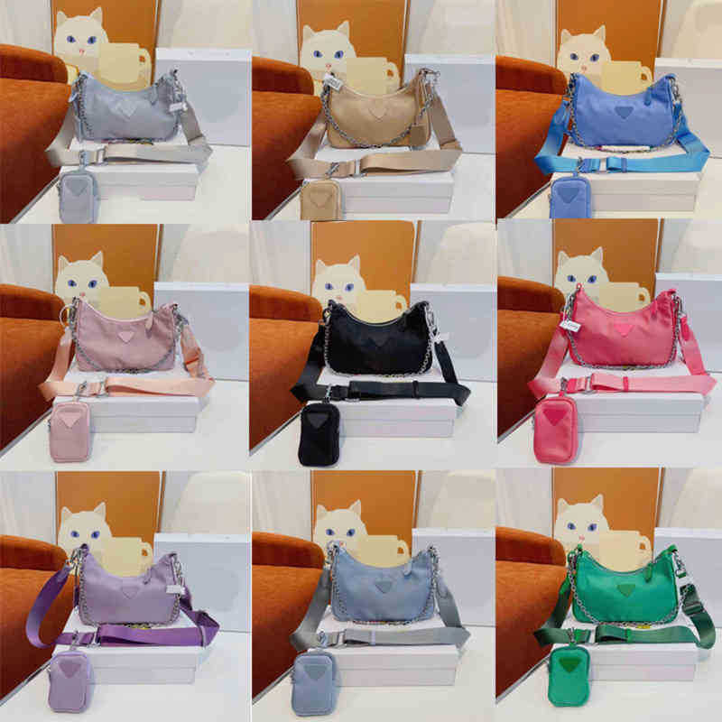 

2 In1 Cross Body PRAbag Womens Designer Bag Shoulder Luxurys Handbag Underarm Nylon Crossbody Designer Purse Wallet Messenger The Tote Pouch 220905, Blue