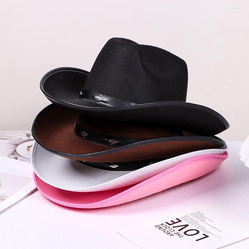 

Berets 1PC Unisex Retro Cowboy Hat Wide Brim Trendy Basin Jazz Hats Vintage Western Caps All-match Surprise Gifts, Black