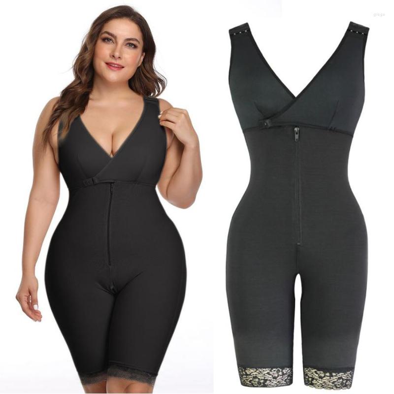 

Women' Shapers Plus Size Shapewwar Woman Elasticity Push Up Underwear Full Shaper Female Waist Trainer Bodysuit BuLifter Open Crotch Corset, Black