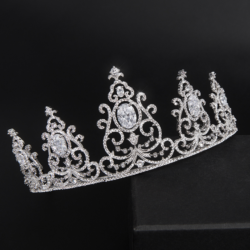 

Classic Wedding Tiaras and Crowns Flower Crystal Diadem Veil Tiaras Hair Accessories Headpieces Christmas Gift