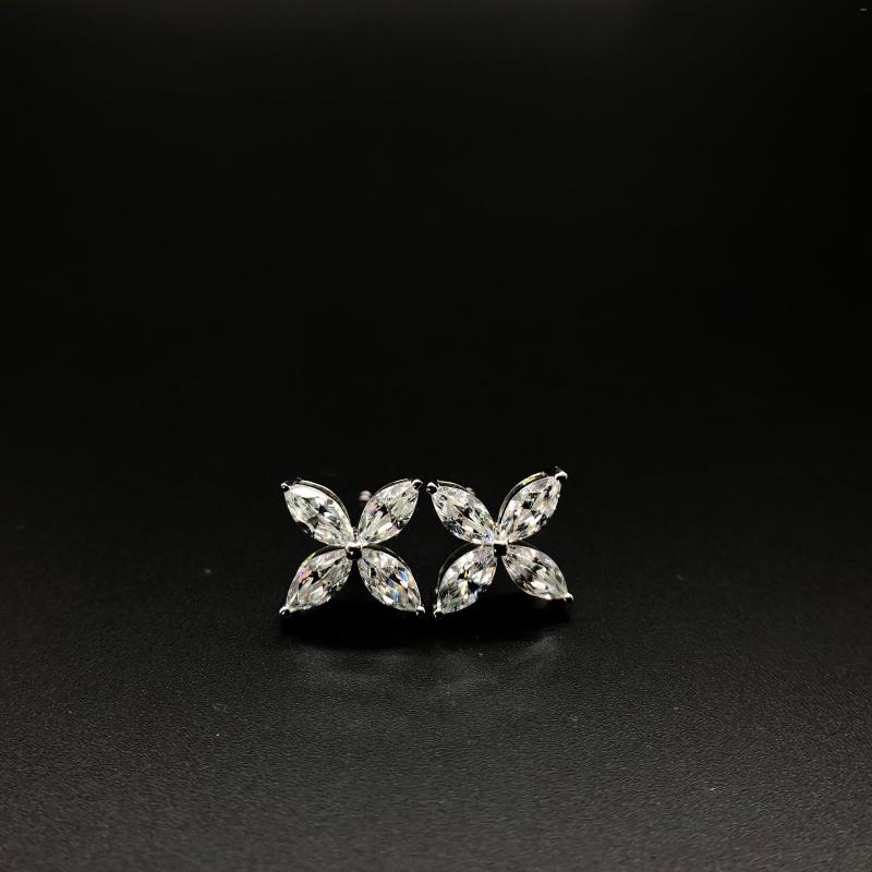 

Stud Earrings Brilliance Beautiful Diamonds For Women Solid Platinum 950 Sparkle Earring Girl