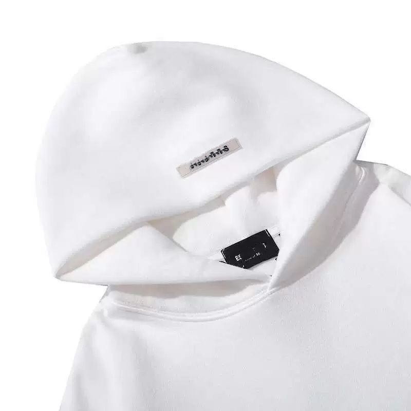 

FEAR OFFOG compound line ESSENTIALS 3M reflective letters embroidered cotton terry hooded plus fleece sweatshirt, White