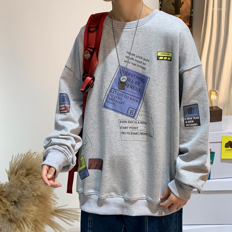 

Men's Hoodies Fashion Men Sweatshirt Top 2022 Spring Male Trendy Pullover O Neck Long Sleeve Blouse Mens Korean Clothing, Lavender