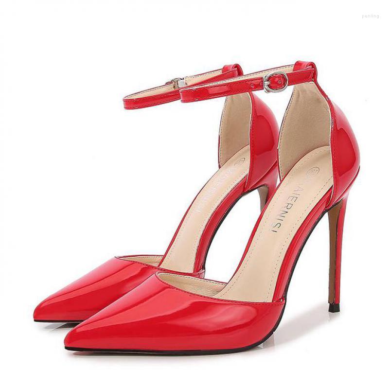 

Dress Shoes High Heels For Women Sexy MATURE British Style Buckle Strap 12CM Thin Pointed Toe Solid Office Career, White