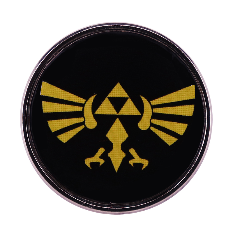 

Zeldas Triforce Logo Brooch RPG Game Inspiration Badge pin accessory, As picture