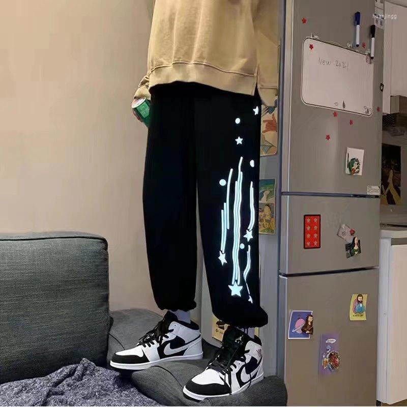 

Men's Pants ICCLEK 2022 Luminous Men's Casual Plus Size Sports Mens Clothing Cargo Men Streetwear, G53 black