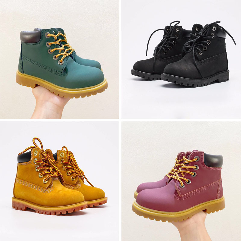 

2023 designer Kids Shoes boots martin booties mens womens wheat black Ankle boot red white pink olive camo browm navy blue outdoor sports sneakers, Color 3