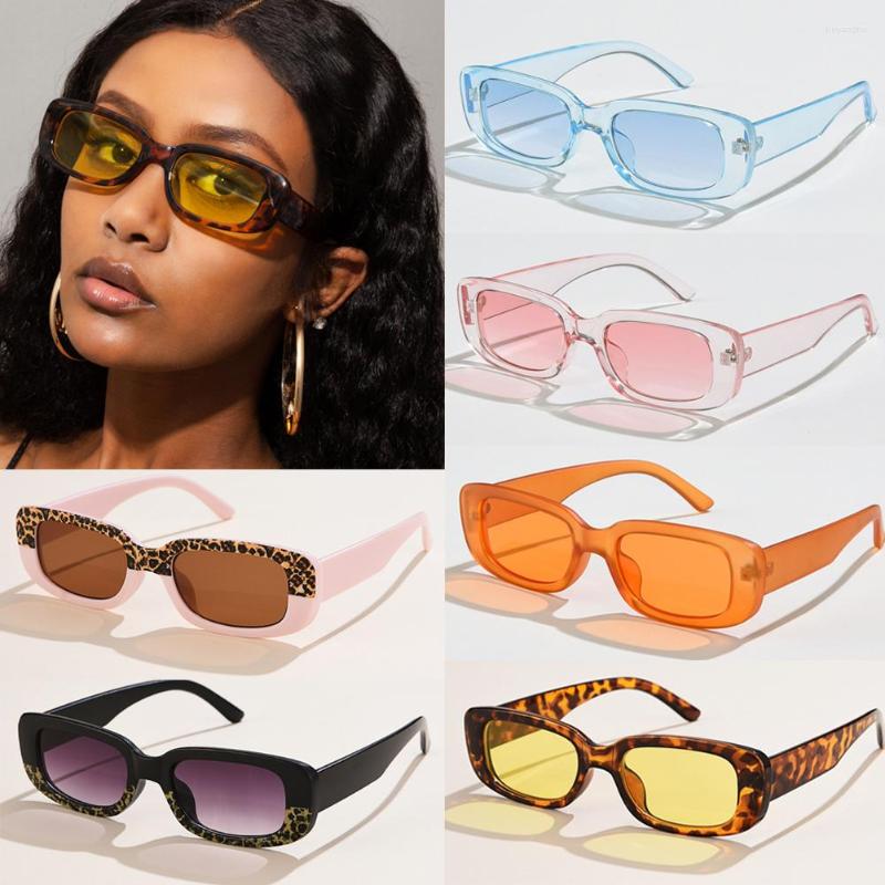 

Sunglasses Vintage Fashion Wide Frame Small Rectangle Female Shades Eyewear UV400 Candy Color Cycling Sun Glasses