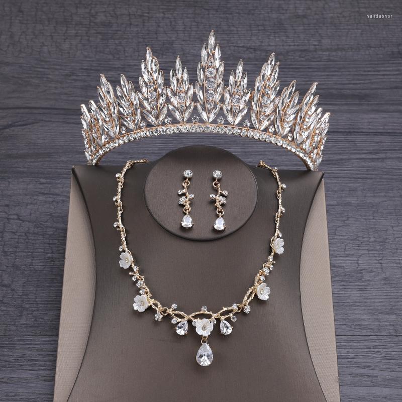 

Necklace Earrings Set Luxury Bridal Headwear Rhinestone Tiara Wedding Headpiece Pageant Birthday Crowns Alloy Women, Picture shown