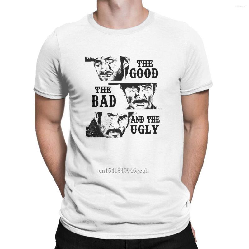 

Men' T Shirts Humor The Good Bad And Ugly T-Shirt For Men Crew Neck Cotton Clint Eastwood Tee Shirt Plus Size Clothes, White
