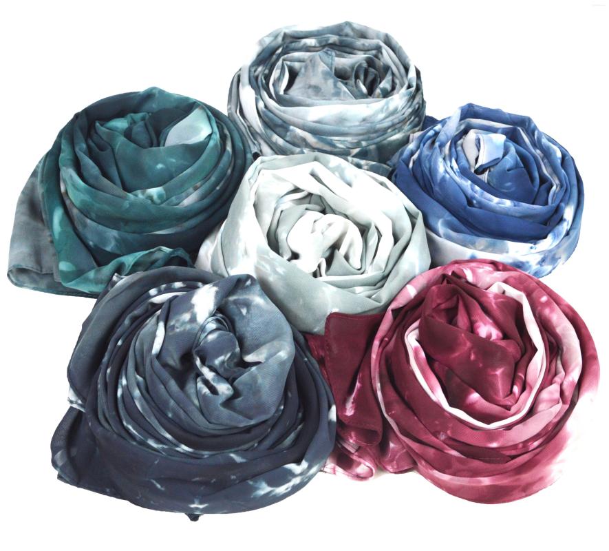 

Scarves G40 20pcs Arrival Ombre Tie-dyed Chiffon Scarf Hijabs Printed Shawls Women Large Size Muslim Headscarf Wraps