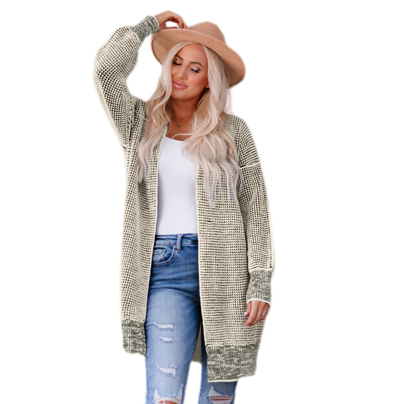 

Womens Blends Office Lady Autumn Solid Color Stand Collar Woolen Long Coat Plus Size Cardigan, Gray