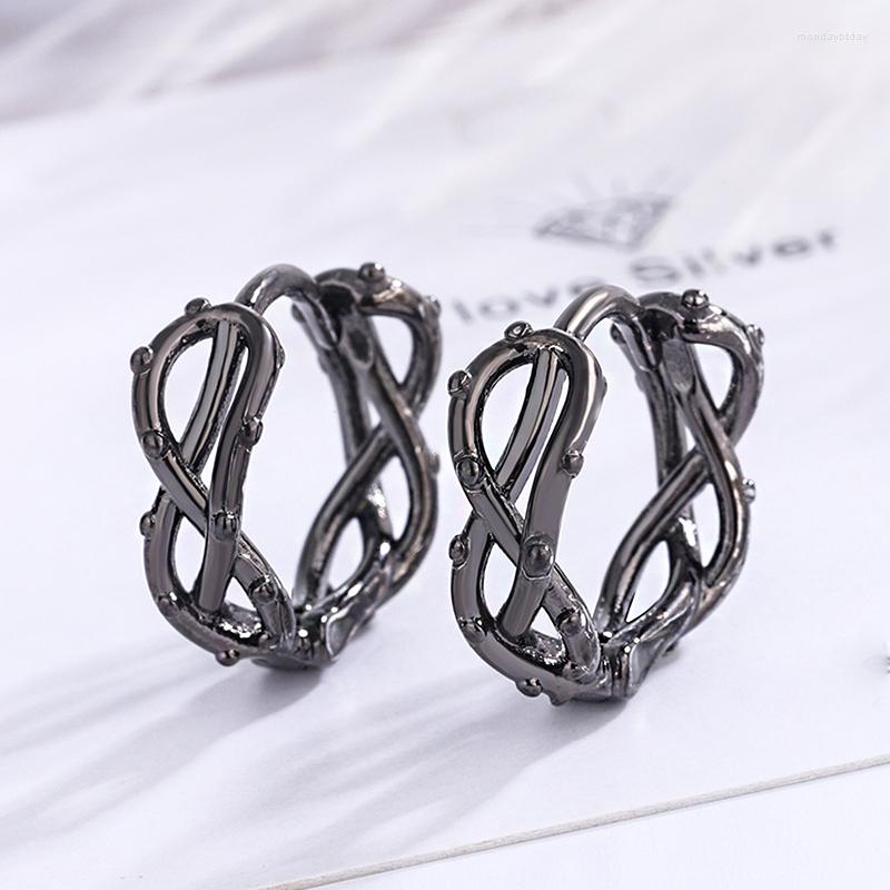

Hoop Earrings Simple Hollow Style Black/Silver Color Small Fashion Huggies Ear Jewelry Gift For Women Girl Party Daily Wear