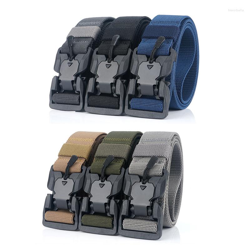 

Belts MCLAOSI Genuine Tactical Belt Quick Release Magnetic Buckle Military Soft Real Nylon Sports Accessories, Black