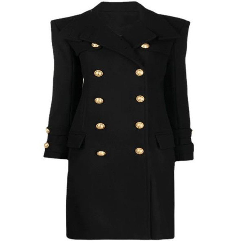 

Women's Wool Blends Fashion winter ol double breasted woolen overcoat women handsome slim medium length wool blends outwear 221114, Camel