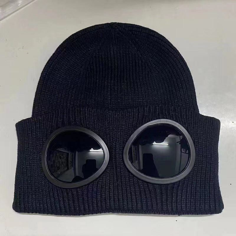 

Two Lens Glasses Goggles Beanies Men Knitted Hats Skull Caps Outdoor Women Uniesex Winter Beanie Black Bonnet Gorros
