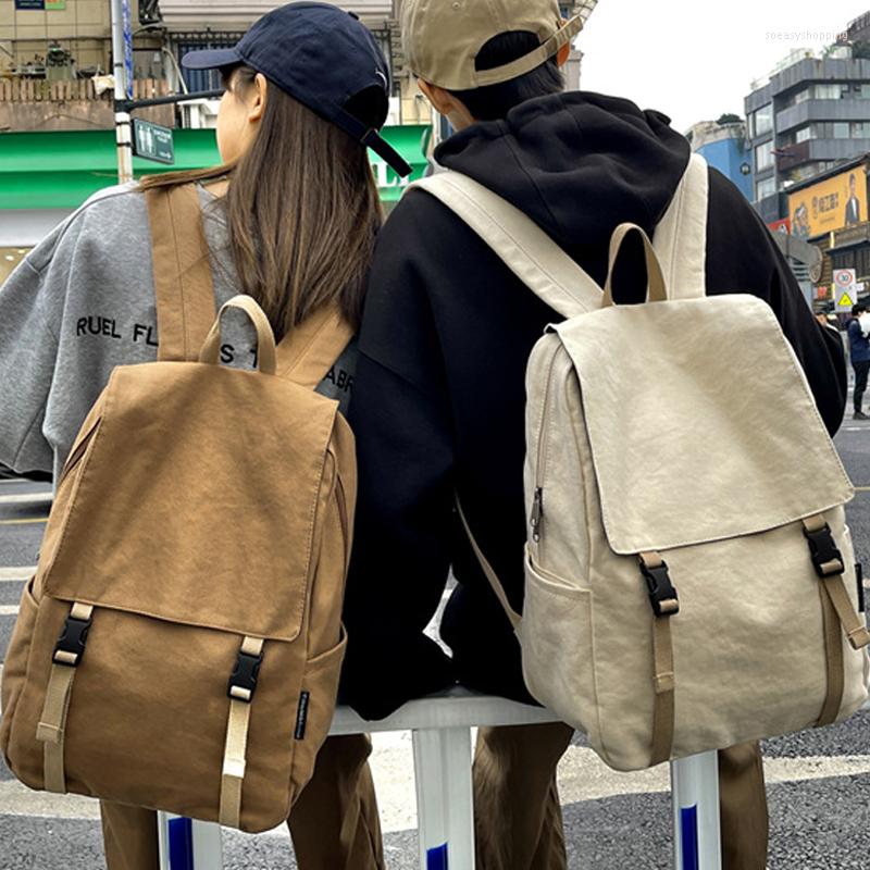 

Backpack Fashion Canvas Women For Teenage Girls Travel Backpacks High Capacity Students BookBag Men Black Laptop Bag