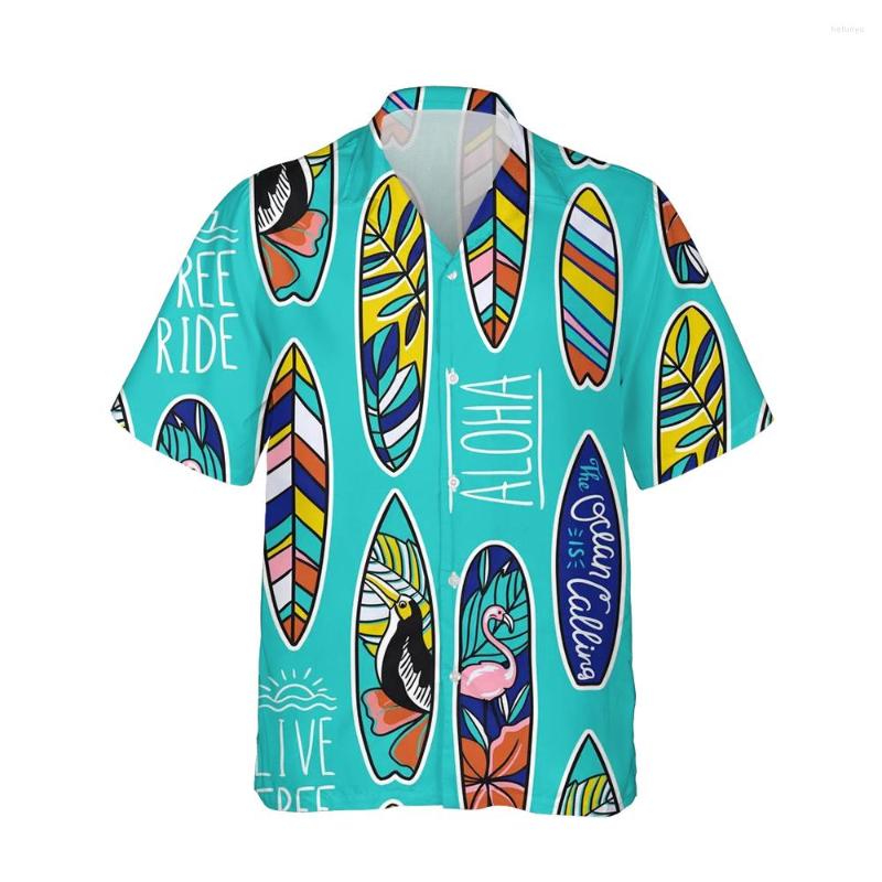 

Men's Casual Shirts Jumeast 3d SurfBoards Printed Hawaiian Shirt Men Short Sleeve Surfing Vintage Fashion Colorful Beach Loose Tops, 05