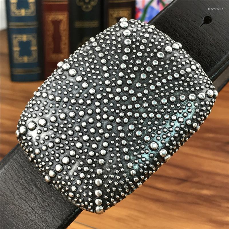 

Belts Genuine Leather Belt Male High Quality Vintage Buckle Jeans For Men Ceinture Waistband MBT0025, Black