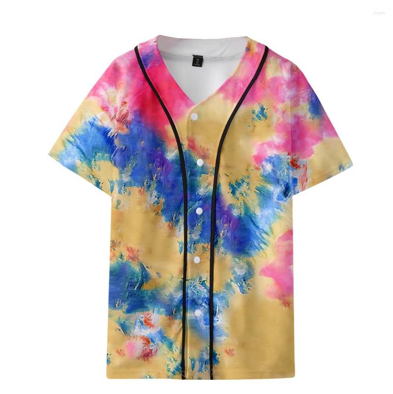 

Men's T Shirts Colorful Harajuku Shirt Men Baseball T-shirts Summer Short Sleeve Uniform Breathable Tshirt Funny 3D Print, 01 (1)